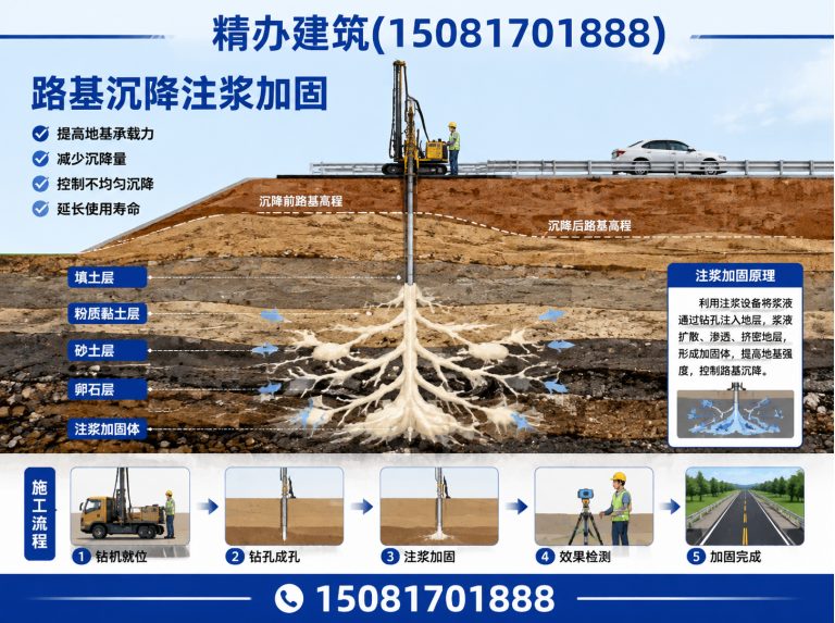 肥乡区厂房地面下沉注浆展示图